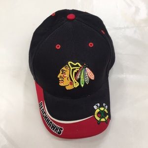 Official NHL Chicago Blackhawks Black & Red Hat